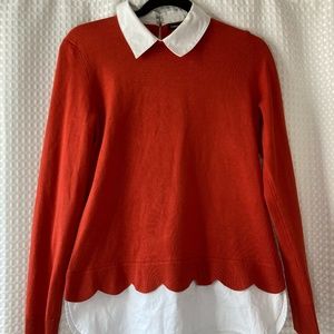 Cable & Gauge Orange collared top